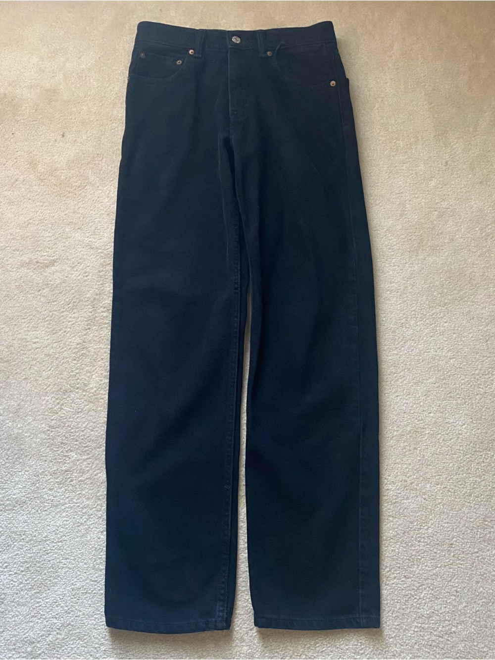 Levi’s 550 29x32 (28x31) Black Dark Wash Jeans Made In Mexico 100% Cotton